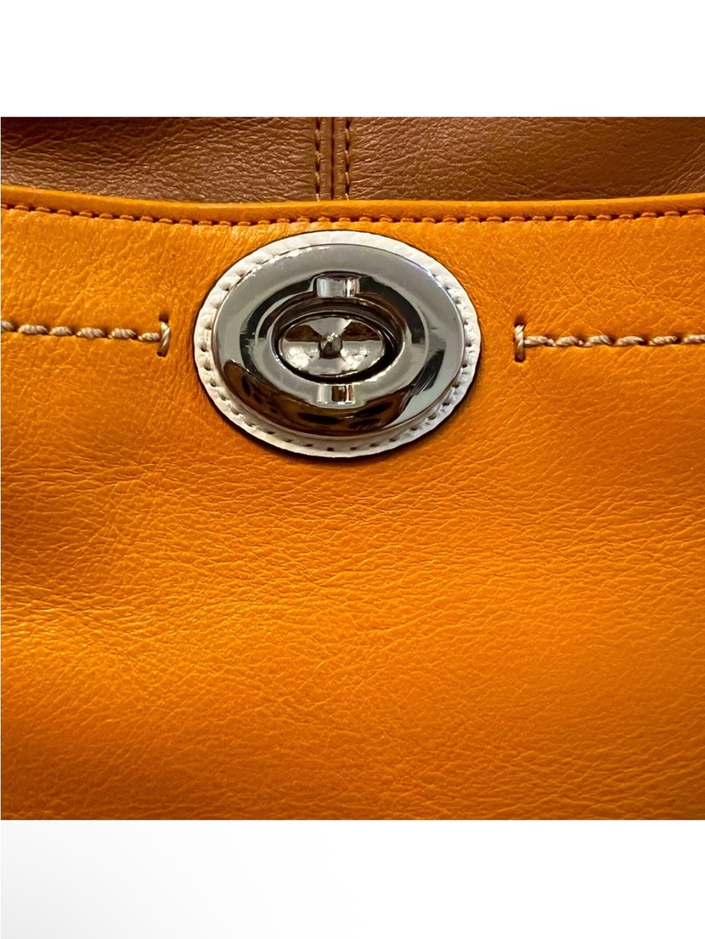 Coach Park Colorblock LeatherHobo Crossbody Tote F24369 Tan Orange EUC - Picture 2 of 11